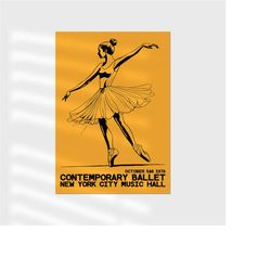 1978 contemporary ballet poster - ballerina print, nursery