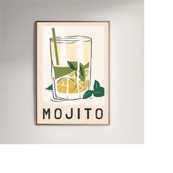 mojito drink poster - vintage wall decoration creates