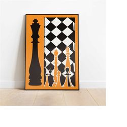 minimal chess poster - vintage german poster -