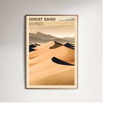 great sand dunes national park poster | retro