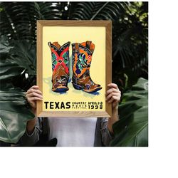 texas country music festival - cowboy boots poster