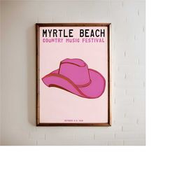 myrtle beach country music festival poster - retro