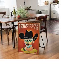 1992 texas country music festival poster - retro