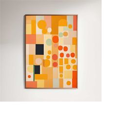 pastel summer mid-century modern poster | yellow and