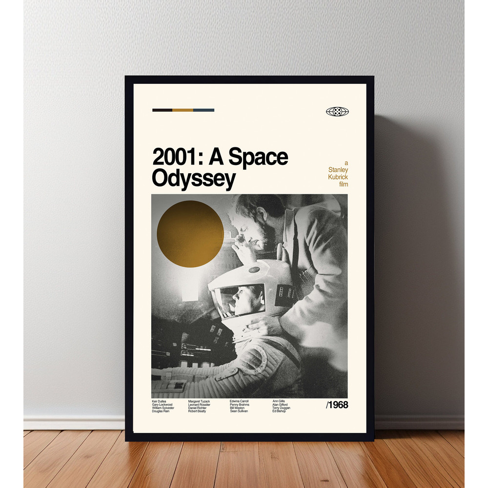 2001 A Space Movie Poster, 2001 A Space Print, Retro Movie Poster, Minimalist Art Print, Vintage inspired, Midcentury Art, Wall Art.jpg