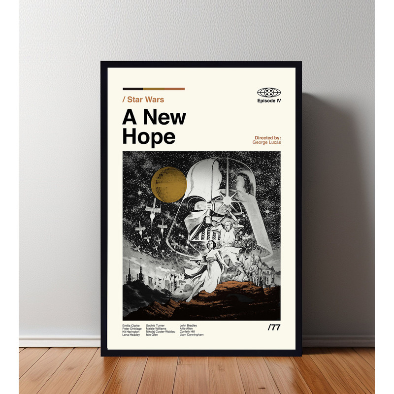A New Hope Poster, A New Hope Print, Minimalist Movie, Vintage Retro, Abtract Poster, Aesthetic Poster, Vintage Art, High Quality.jpg
