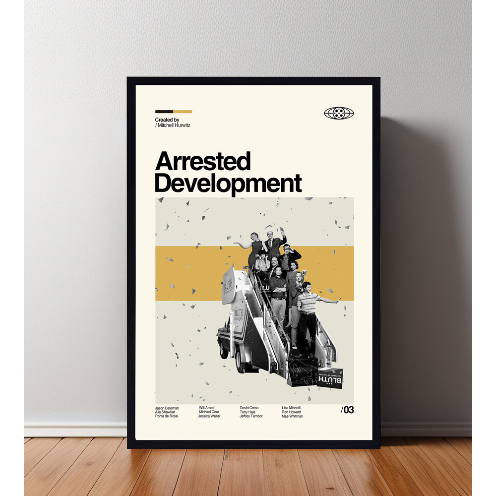 Arrested Movie Poster, Arrested Print, Retro Movie Poster, Minimalist Art Print, Vintage inspired, Midcentury Art, Wall Art.jpg