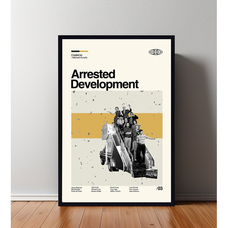 Arrested Movie Poster, Arrested Print, Retro Movie Poster, Minimalist Art Print, Vintage inspired, Midcentury Art, Wall Art.jpg