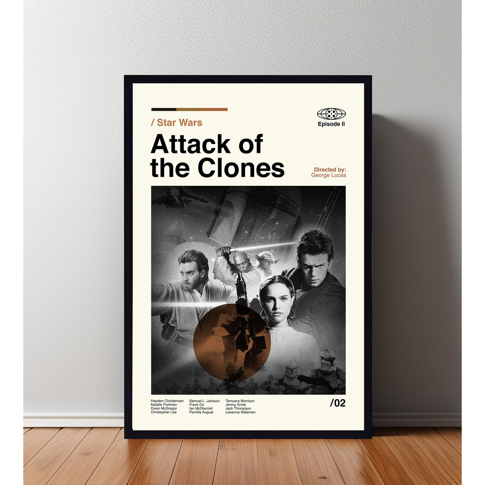 Attack Of The Clones Poster, Attack Of The Clones Print, Movie Poster, Minimalist Poster, Minimalist Wall Art, Home Decor, Custom Poster.jpg