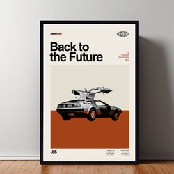 back to the future movie poster, back to the future print, minimalist poster, retro modern, vintage poster, midcentury a