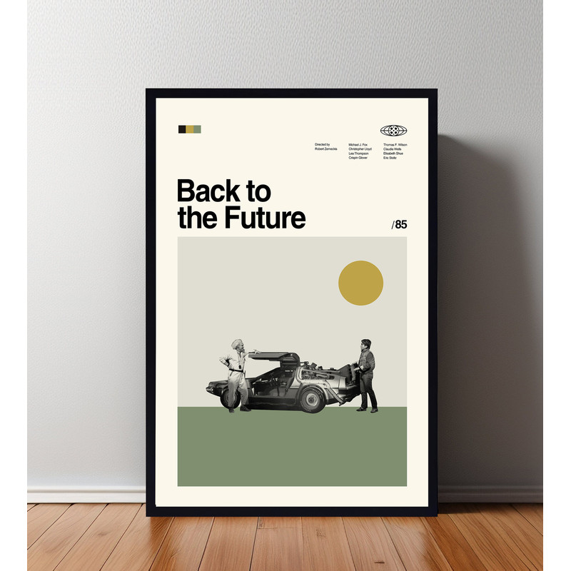 Back To The Future Movie Poster, Back To The Future Print, Minimalist Poster, Retro Modern, Vintage Poster, Midcentury Art, Wall Art.jpg
