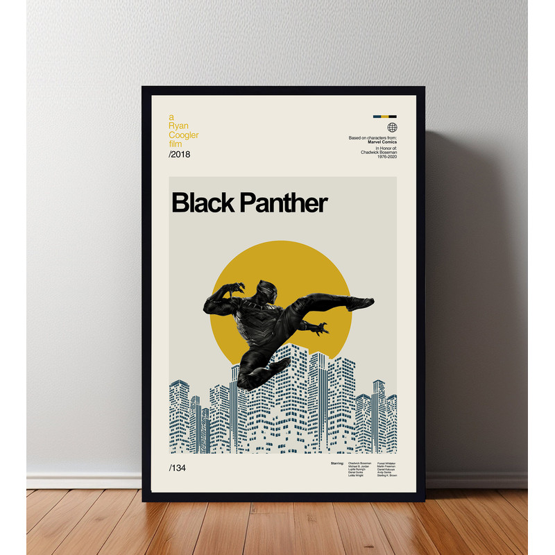 Black Panther Poster, Black Panther Print, Minimalist Movie, Vintage Retro, Abtract Poster, Aesthetic Poster, Vintage Art, High Quality.jpg