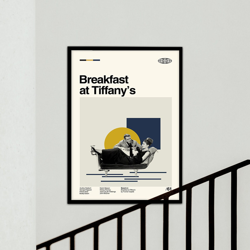 Breakfast at Tiffany's Poster, Minimalist Poster, Retro Movie Poster, Vintage Poster, Room Decoration, Wall Art, Custom Poster, High Quality 1.jpg