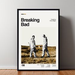 breaking bad movie poster, breaking bad print, minimalist poster, retro modern, vintage poster, midcentury art, wall art