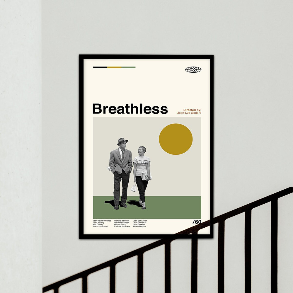 Breathless Poster, Jean-Luc Godard, Movie Poster, High Quality, Vintage Poster, Room Decoration, Wall Art, Aesthetic Poster, Modern Retro.jpg