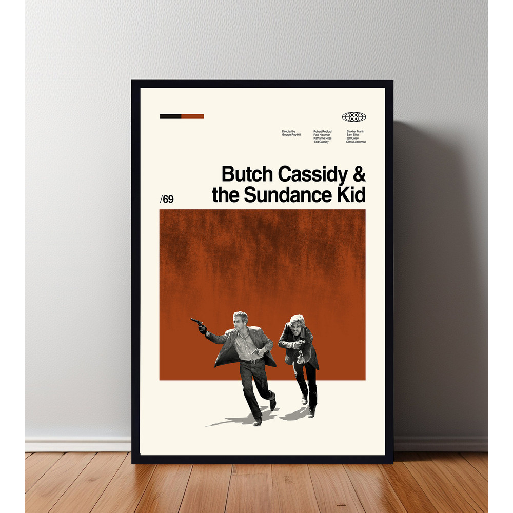 Butch Cassidy And Sundance Kid Movie Poster, Butch Cassidy And Sundance Kid Print, Retro Movie Poster, Minimalist Art Print, Home Decor.jpg