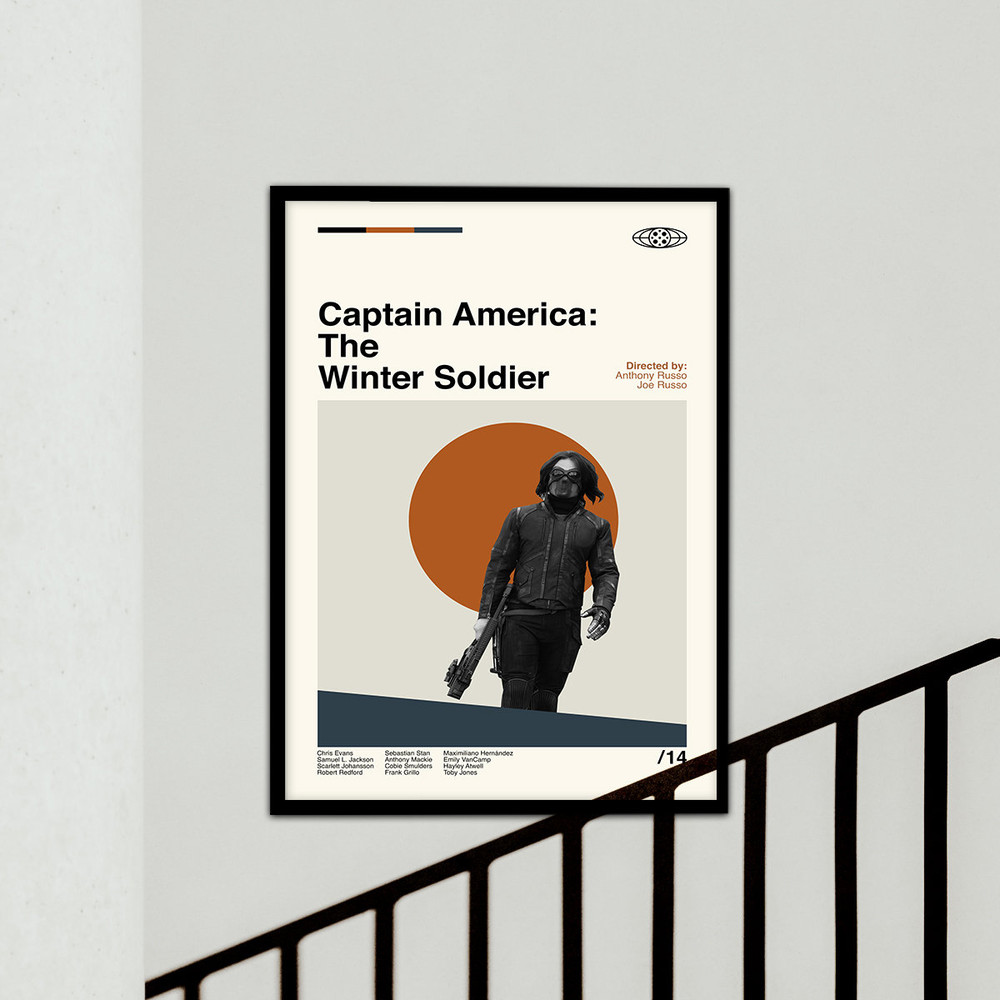 Captain America Poster, The Winter Soldier, Custom Poster, Retro Modern, Vintage Poster, Wall Art, Aesthetic Poster, Minimalist Art.jpg