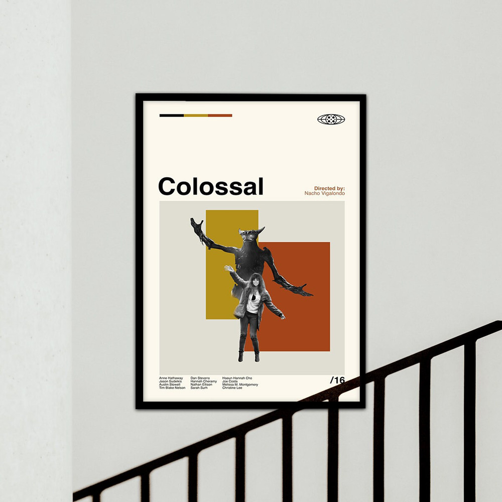 Colossal Poster, Nacho Vigalondo, Retro Movie Poster, Mid Century Art, Retro Poster, Modern Art, Minimalist Art, Vintage Art, Abtract Poster.jpg