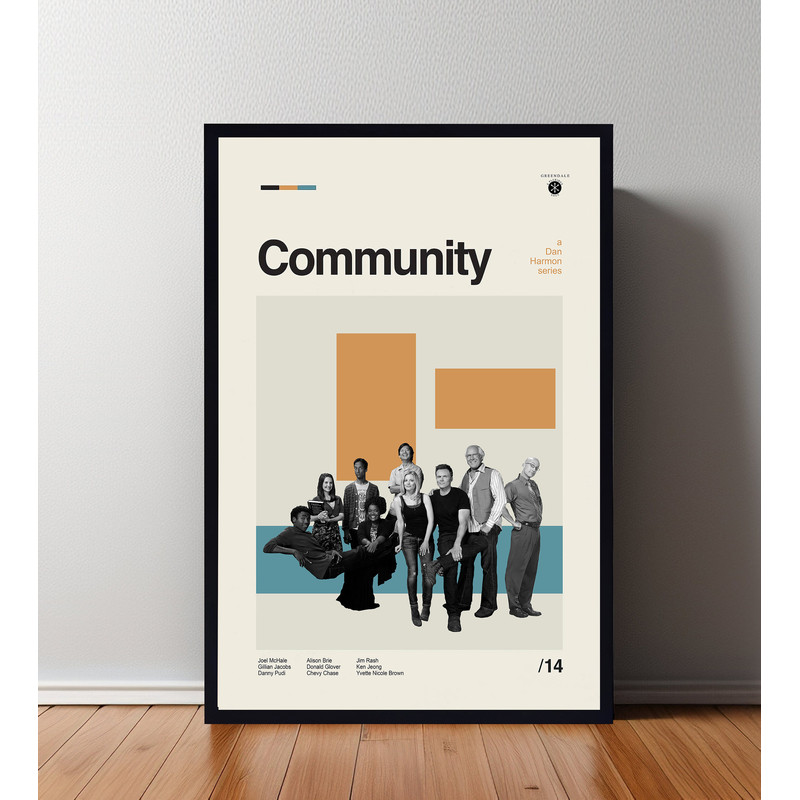 Community Poster, Community Print, Movie Poster, Minimalist Poster, Minimalist Wall Art, Home Decor, Custom Poster, Wall Art Print, Home Art.jpg