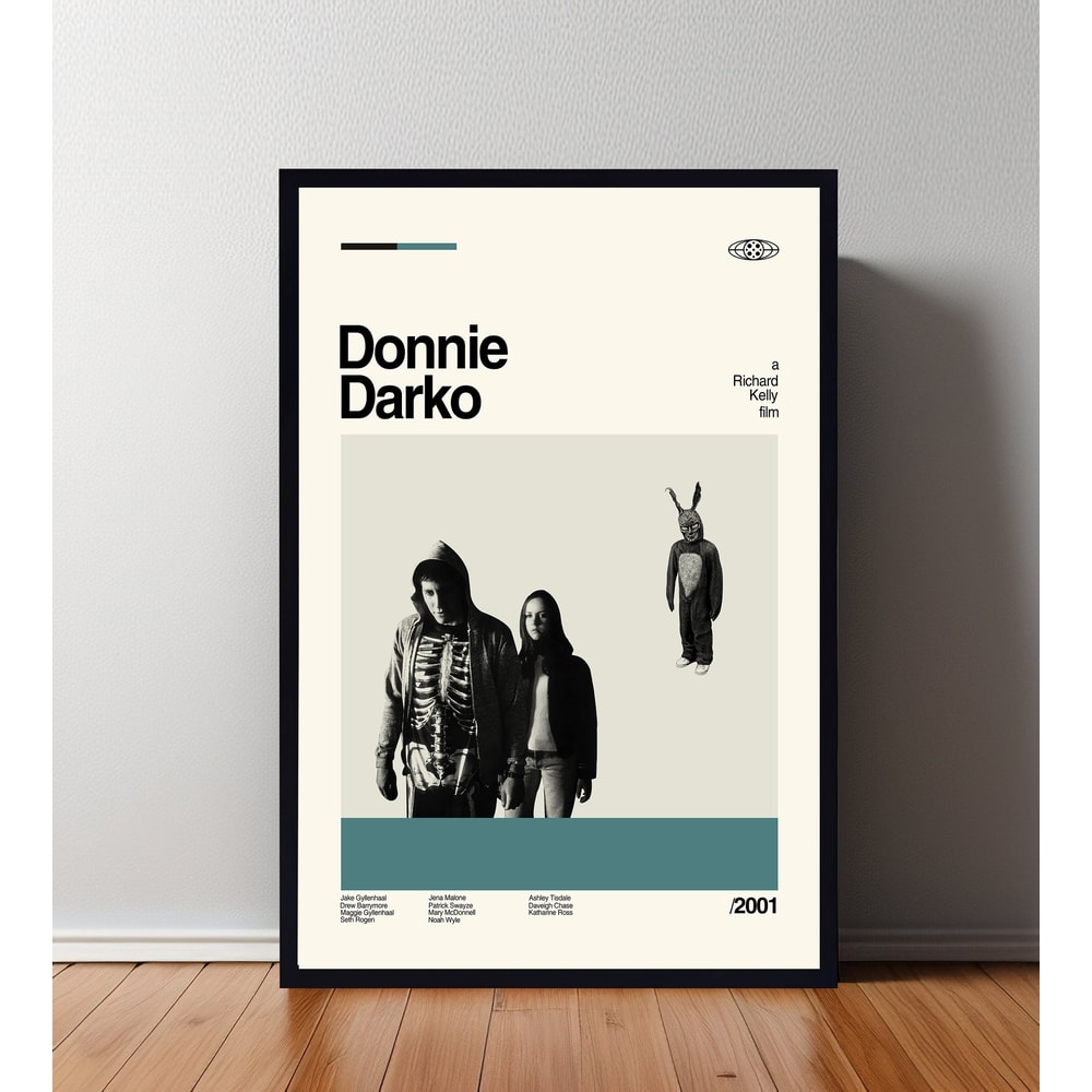 Donnie Darko Movie Poster, Donnie Darko Print, Retro Movie Poster, Minimalist Art Print, Vintage inspired, Midcentury Art, Wall Art.jpg