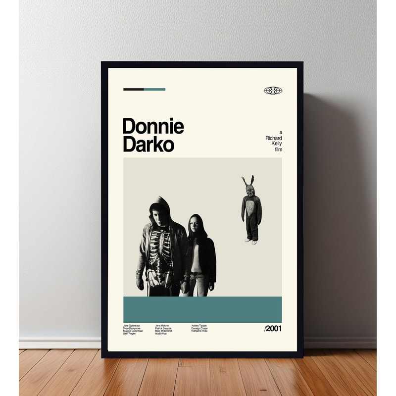 Donnie Darko Movie Poster, Donnie Darko Print, Retro Movie Poster, Minimalist Art Print, Vintage inspired, Midcentury Art, Wall Art.jpg