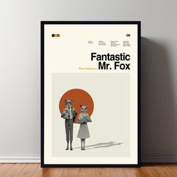 fantastic mr fox poster, fantastic mr fox print, custom poster, vintage inspired poster, vintage poster, minimalist art,