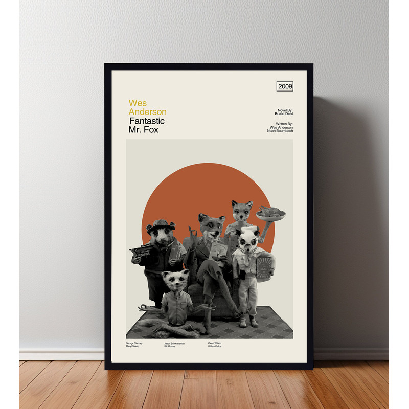 Fantastic Mr Fox Poster, Fantastic Mr Fox Print, Minimalist Movie, Vintage Retro, Abtract Poster, Aesthetic Poster, Vintage Art, Home Decor.jpg