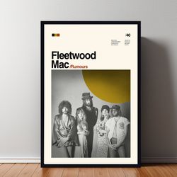 fleetwood mac poster, fleetwood mac print, minimalist movie, vintage retro, abtract poster, aesthetic poster, vintage ar