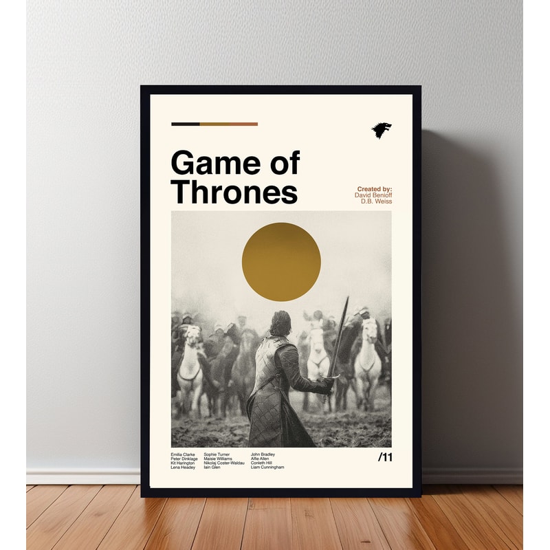 Game Of Thornes Movie Poster, Game Of Thornes Print, Retro Movie Poster, Minimalist Art Print, Vintage inspired, Midcentury Art, Wall Art.jpg