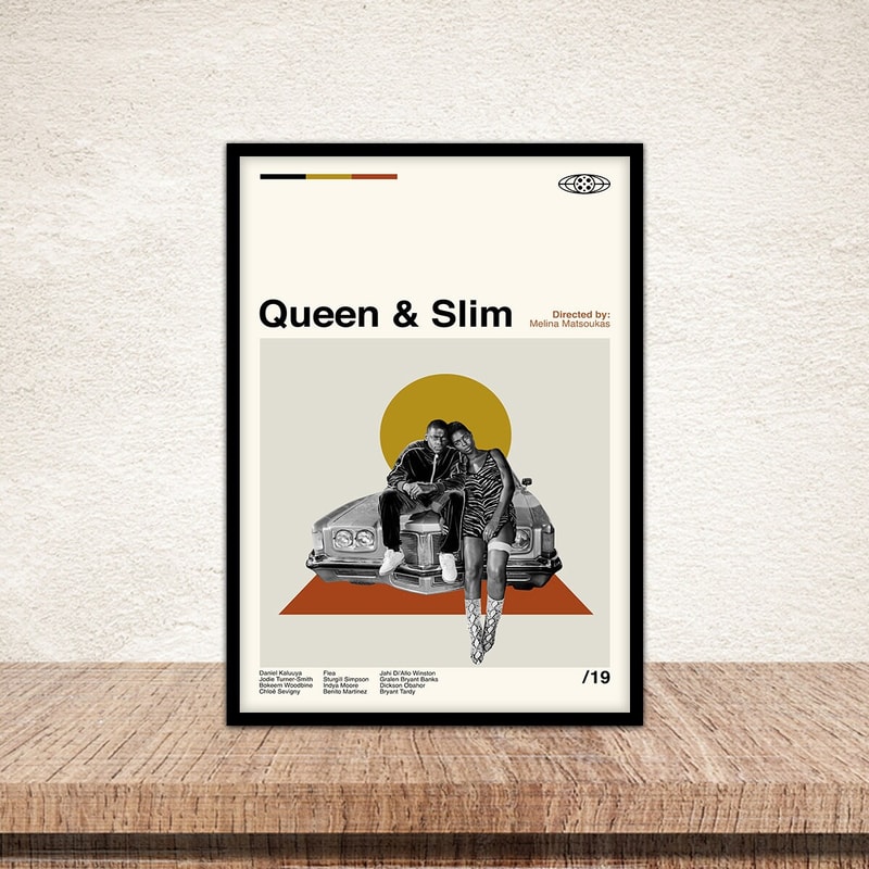 Queen & Slim Poster, Modern Poster, Vintage Poster, Minimalist Art, Vintage Movie, Wall Decor, Modern Art, Custom Poster, Midcentury Art.jpg