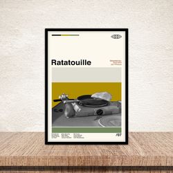 ratatouille poster, ratatouille print, retro modern, vintage art print, movie poster, vintage movie, modern art, custom
