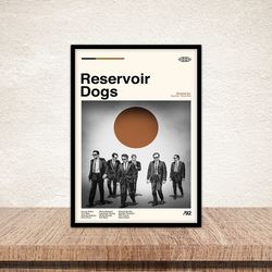 reservoir dog poster, reservoir dog print, retro modern, vintage art, wall art, frame option, vintage movie, modern art,