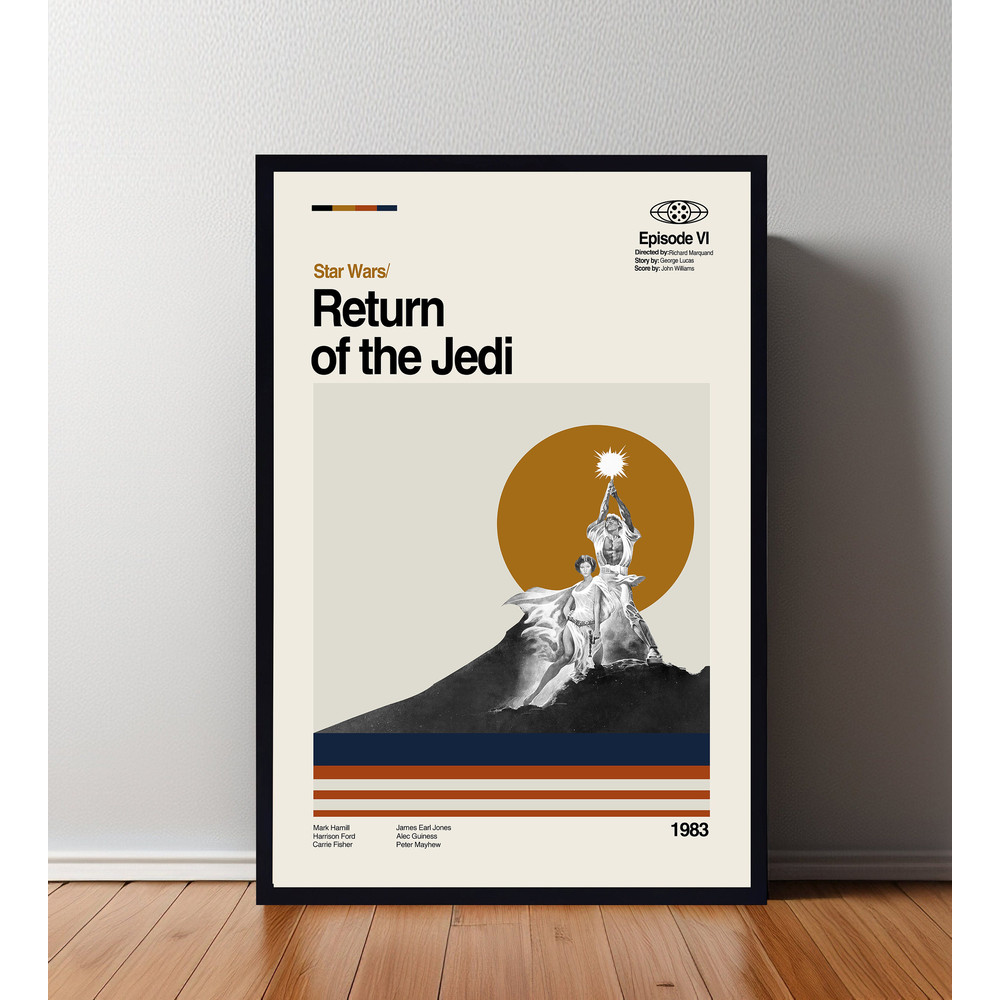 Return of the Jedi Film Poster, Return of the Jedi Retro, Star Wars, Minimalist Art, High Quality, Custom Print, Cityscape Poster 1.jpg