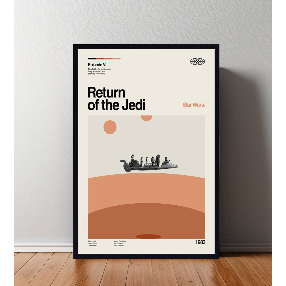 Return of the Jedi Film Poster, Return of the Jedi Retro, Star Wars, Minimalist Art, High Quality, Custom Print, Cityscape Poster 3.jpg