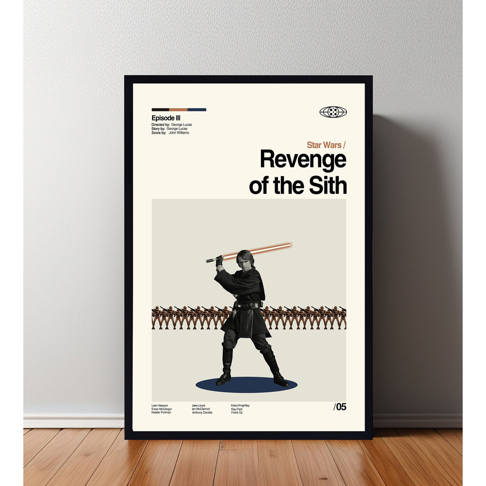 Revenge Of The Sith Film, Revenge Of The Sith Modern Art, Retro Movie Poster, Room Decor, Printable Art, Digital Art, Wall Art, Home Decor 1.jpg