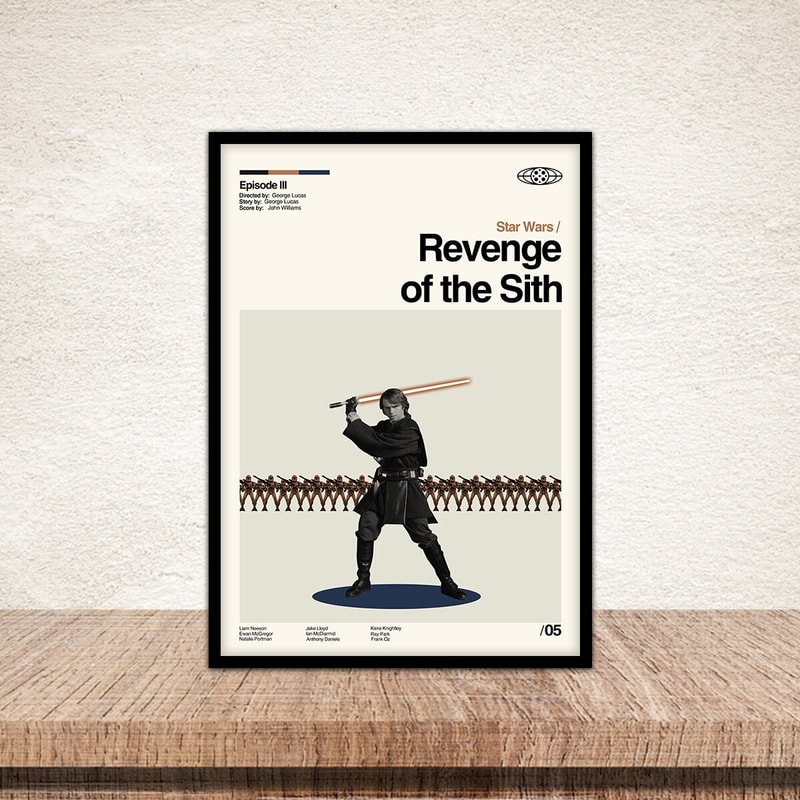 Revenge of the Sith Poster, Star Wars Poster, Retro Modern Art, Minimalist Art, Midcentury Art, Vintage Poster, Wall Decor.jpg