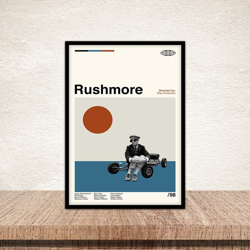 Rushmore Poster, Movie Poster, Retro Modern Art, Minimalist Art, Midcentury Art, Vintage Poster, Wall Decor, Wall Art.jpg