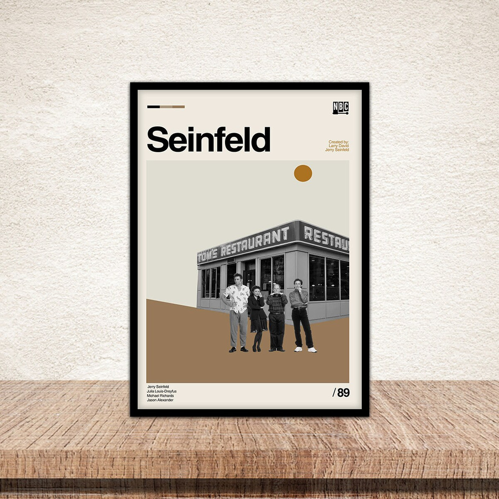 Seinfeld Poster, Seinfeld Restaurant, Minimalist Art Prints, Retro Modern, Vintage Poster, Midcentury Art, Wall Art, Home Decor, Modern Art 1.jpg