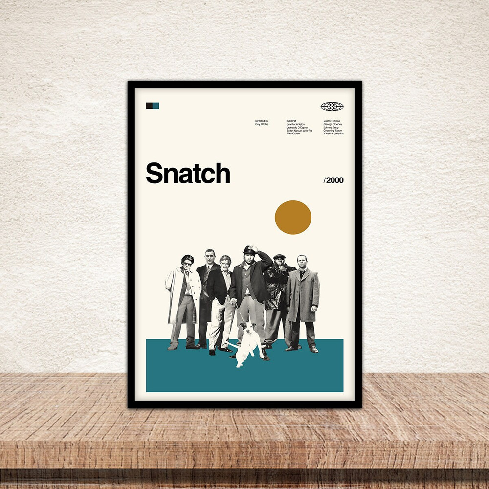 Snatch Poster, Snatch Print, Minimalist Movie, Midcentury Art, Wall Art, Retro Movie Poster, Minimalist Art, Retro Modern, Vintage Poster 1.jpg