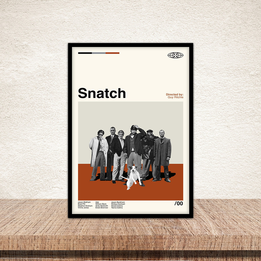 Snatch Poster, Snatch Print, Minimalist Movie, Midcentury Art, Wall Art, Retro Movie Poster, Minimalist Art, Retro Modern, Vintage Poster.jpg