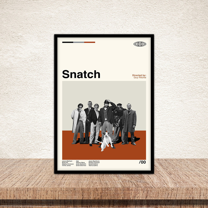 Snatch Poster, Snatch Print, Minimalist Movie, Midcentury Art, Wall Art, Retro Movie Poster, Minimalist Art, Retro Modern, Vintage Poster.jpg