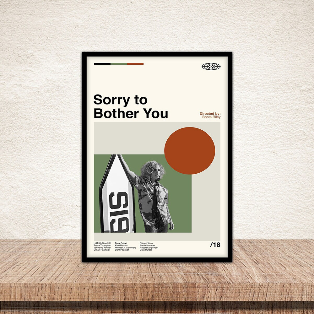 Sorry to Bother You Poster, Retro Modern Poste, Minimalist Art, Midcentury Art, Classic Movie, Vintage Poster, Retro Vintage Art Print.jpg