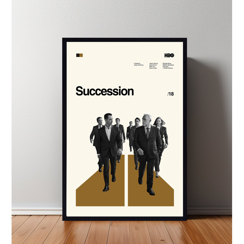Succession Poster, Succession Print, Custom Poster, Vintage Inspired Poster, Vintage Poster, Minimalist Art, High Quality, Wall Art.jpg