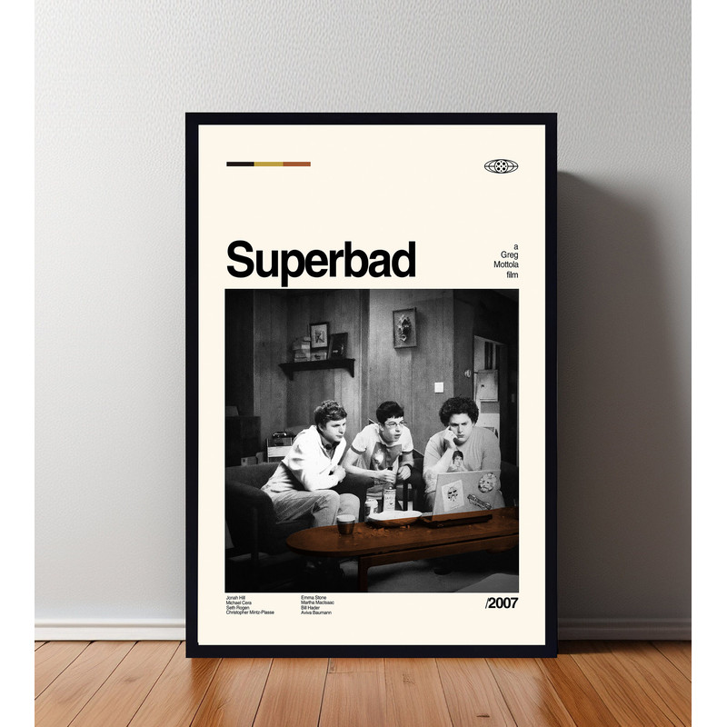 Superbad Movie Poster, Superbad Print, Wall Art, Minimalist Movie, High Quality, Modern Art, Custom Poster, Home Art, Home Decor.jpg