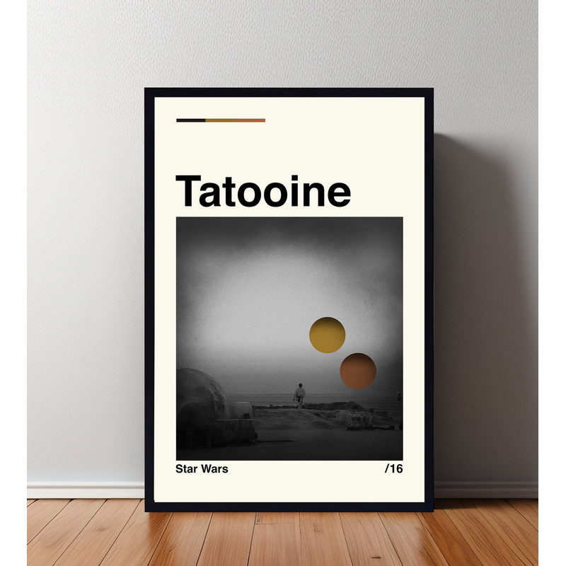 Tatooine Poster, Tatooine Print, Retro Movie Poster, Room Decor, Custom Poster, Wall Art Print, Home Decor, Minimalist Wall Art, Wall Art.jpg