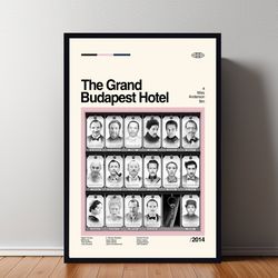 the grand budapest movie poster, the grand budapest print, modern movie poster, wall decor, vintage retro print, custom