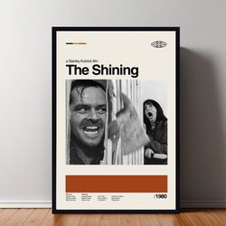 the shining movie poster, the shining print, minimalist poster, retro modern, vintage poster, midcentury art, wall art