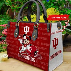 NCAA Indiana Hoosiers Mickey Women Leather Hand Bag
