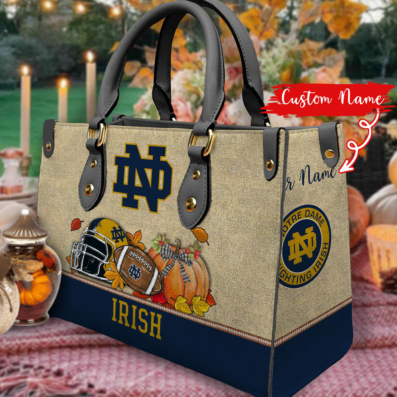 NCAA Notre Dame Fighting Irish Autumn Women Leather Hand Bag 2208DS005.jpg