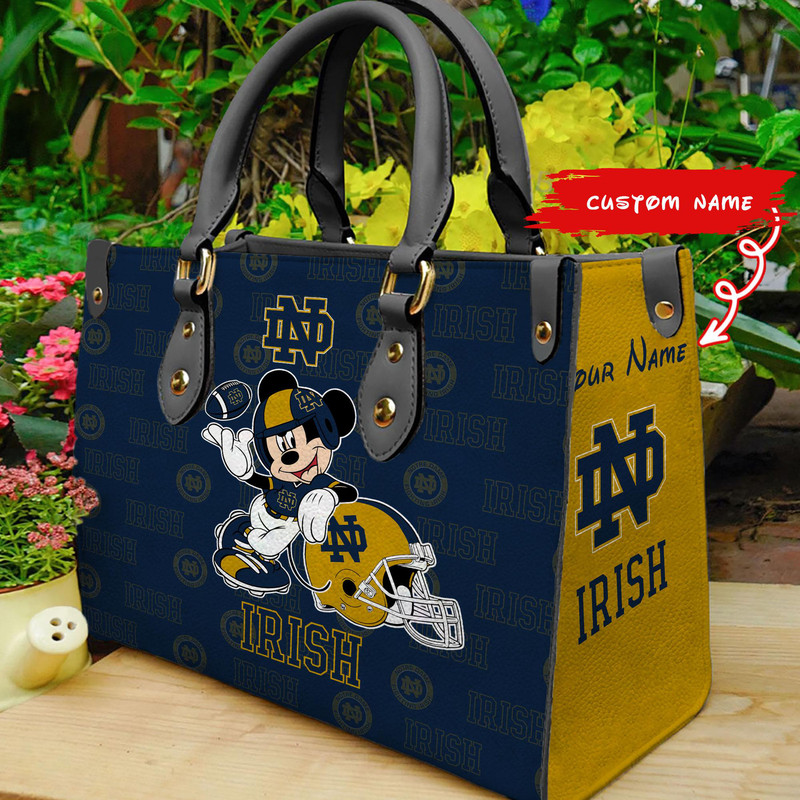 NCAA Notre Dame Fighting Irish Mickey Women Leather Hand Bag M1 1305DS005.jpg